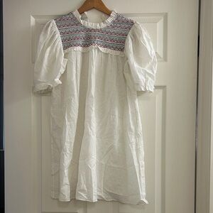 Doen White Smocked Dress